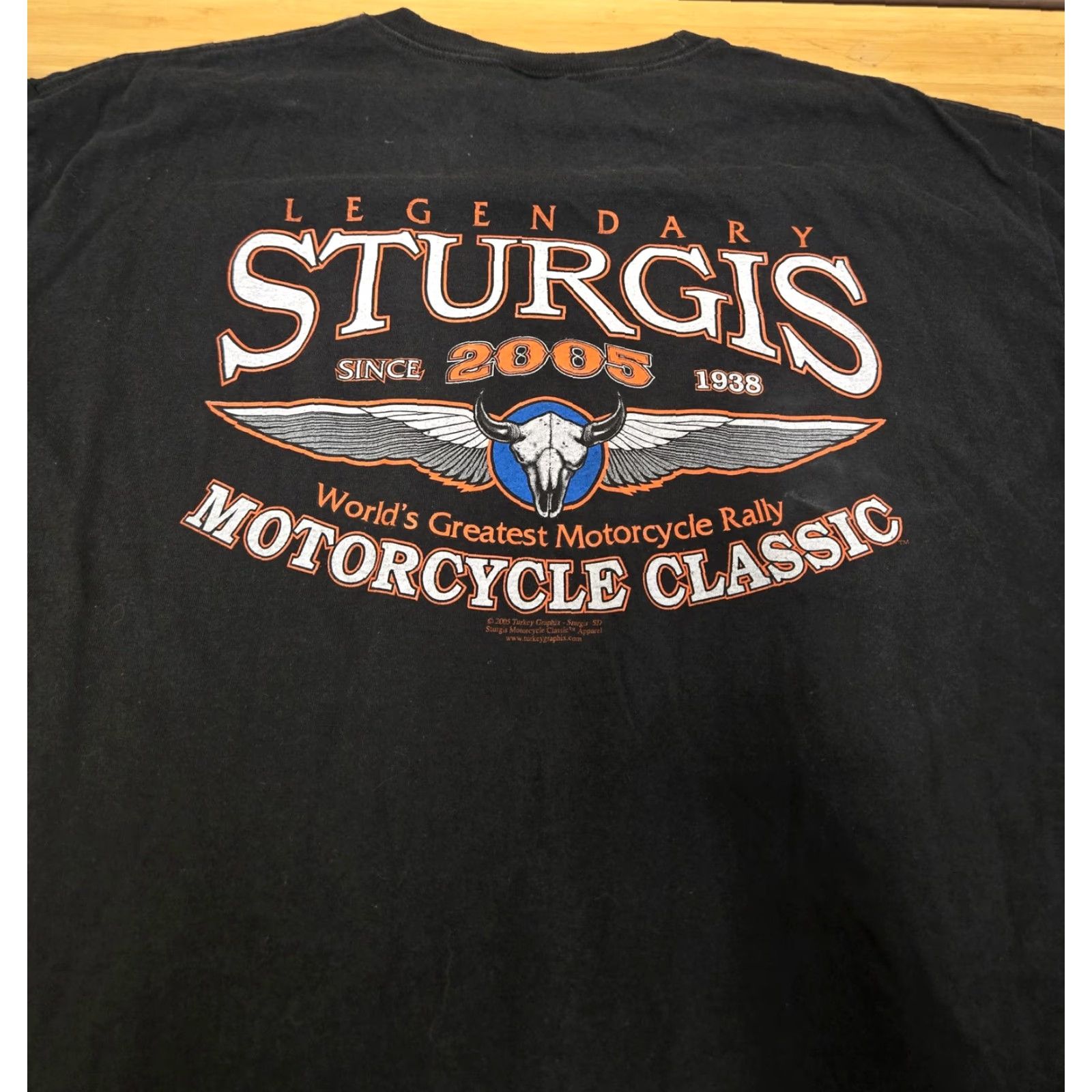 Hanes VINTAGE Sturgis Shirt Mens XL Black 2005 Motorcycle Rally Eagle Graphic Biker 00s Size US XL / EU 56 / 4 - 5 Thumbnail