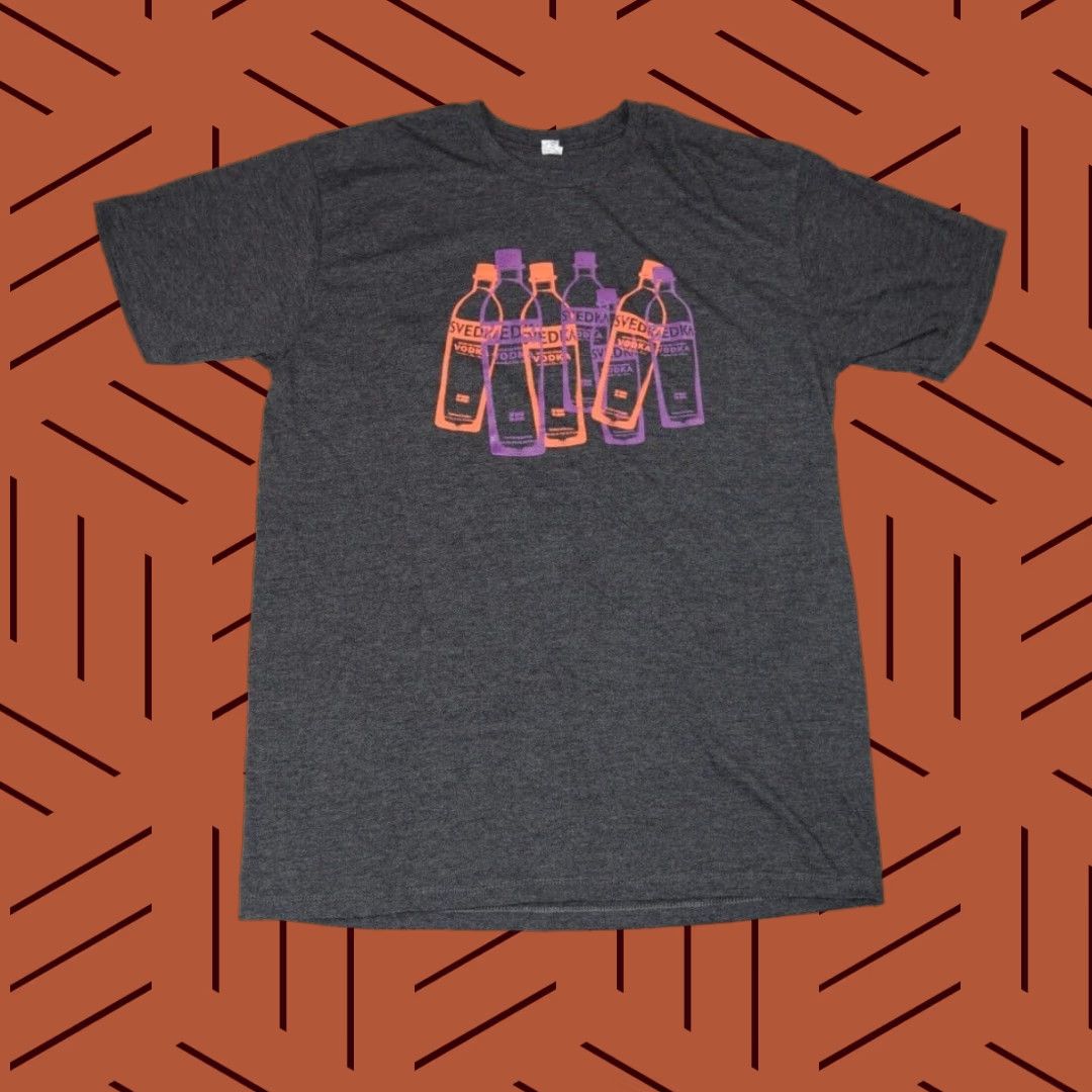 Logo 7 SVEDKA Vodka Logo Tee Shirt - Short Sleeve - Gray Heather - Men's L - Cotton Crew Neck - Alcohol Party Shirt Size US L / EU 52-54 / 3 - 1 Thumbnail