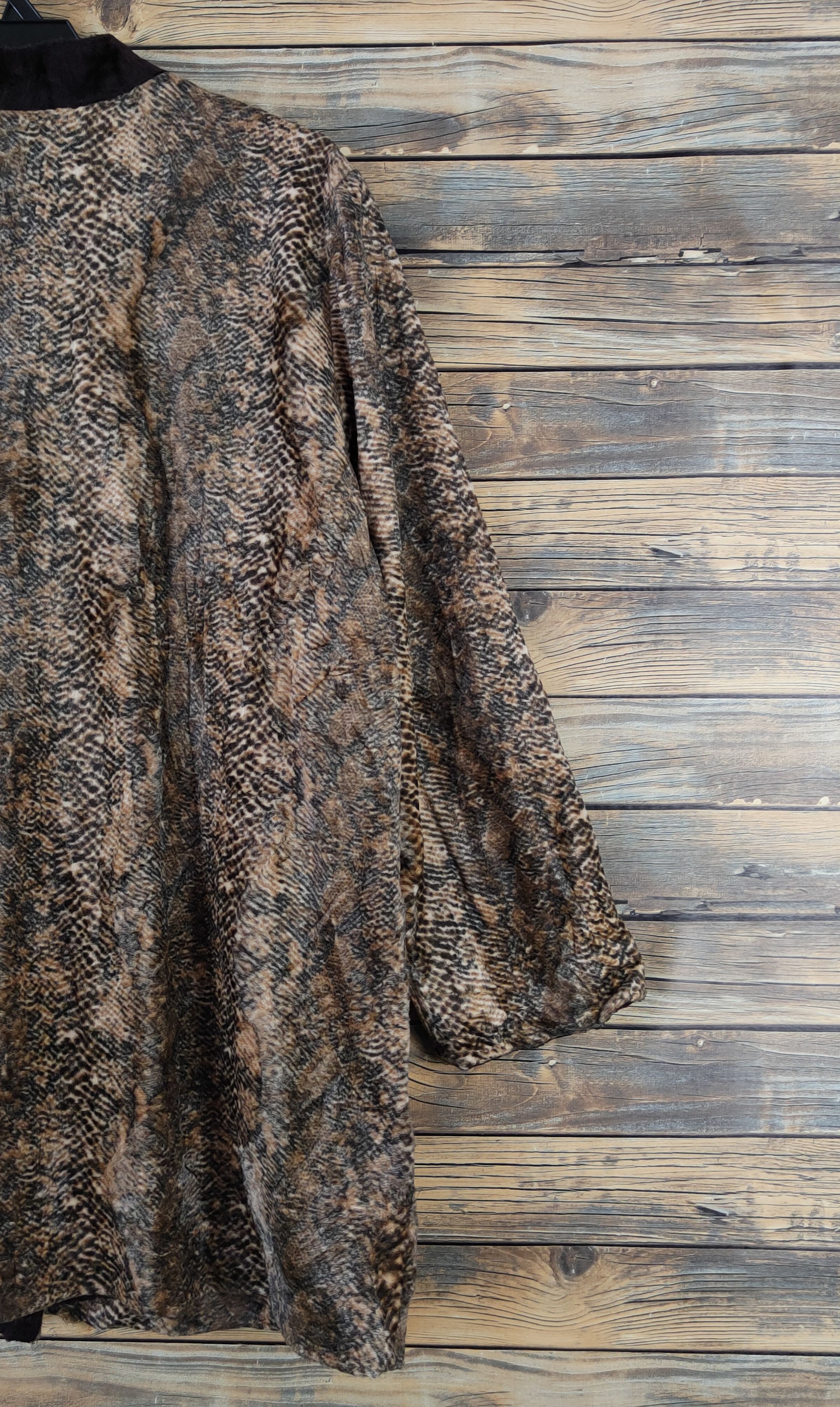 Japanese Brand × Vintage Avant Garde Fashion by Monac Dark Brown Fur Faux Cardigan Size L / US 10 / IT 46 - 9 Thumbnail