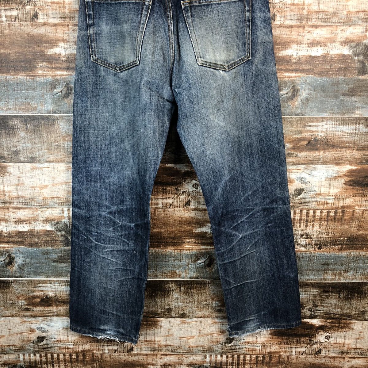 Japanese Brand Uniqlo Blue faded Distressed Denim Pants #A1396 Size US 30 / EU 46 - 17 Thumbnail