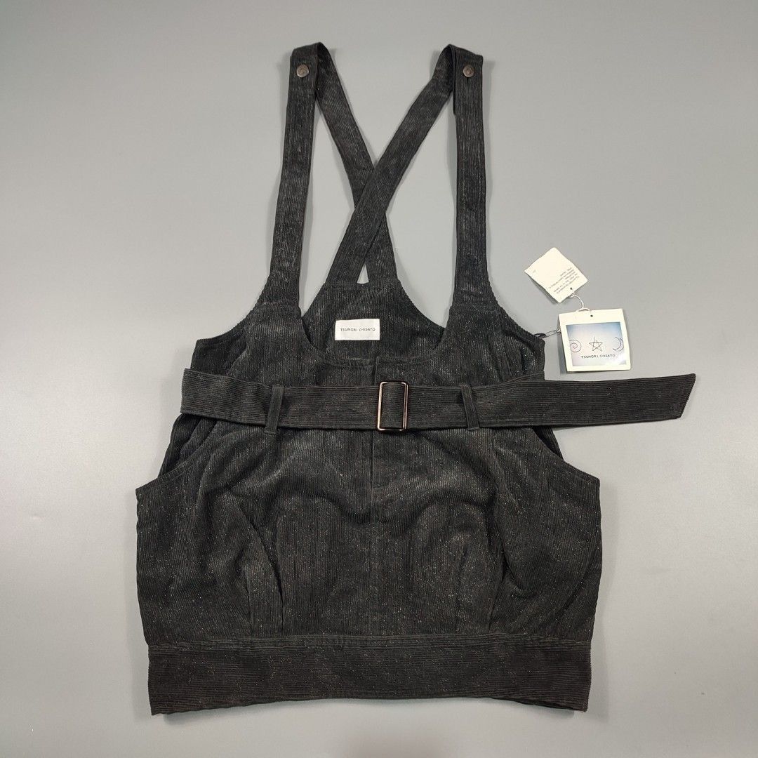 image of Issey Miyake x Tsumori Chisato Glittered Dungaree in Black, Women's (Size 26)