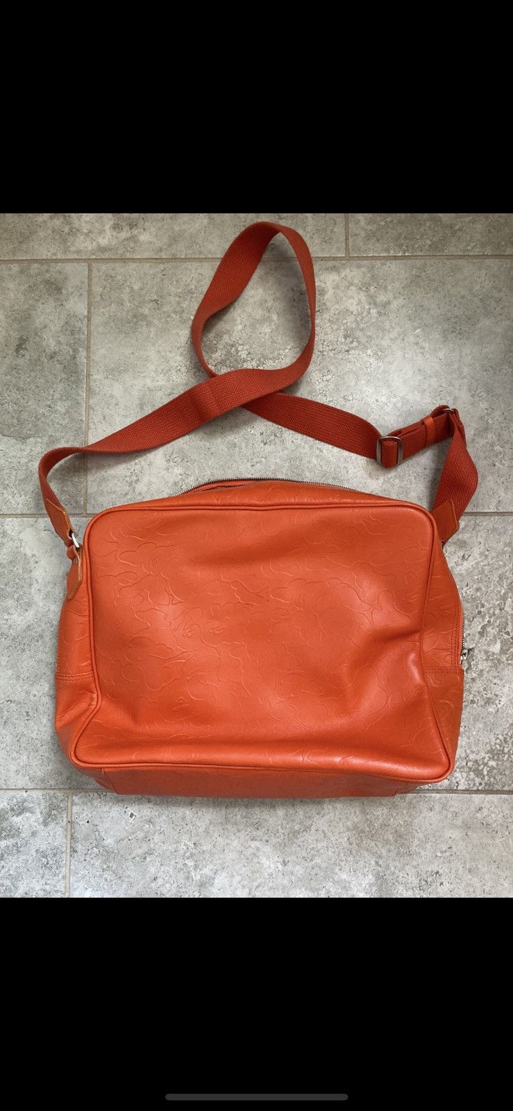 Bape Bape embossed orange camo leather messenger bag Size ONE SIZE - 4 Thumbnail