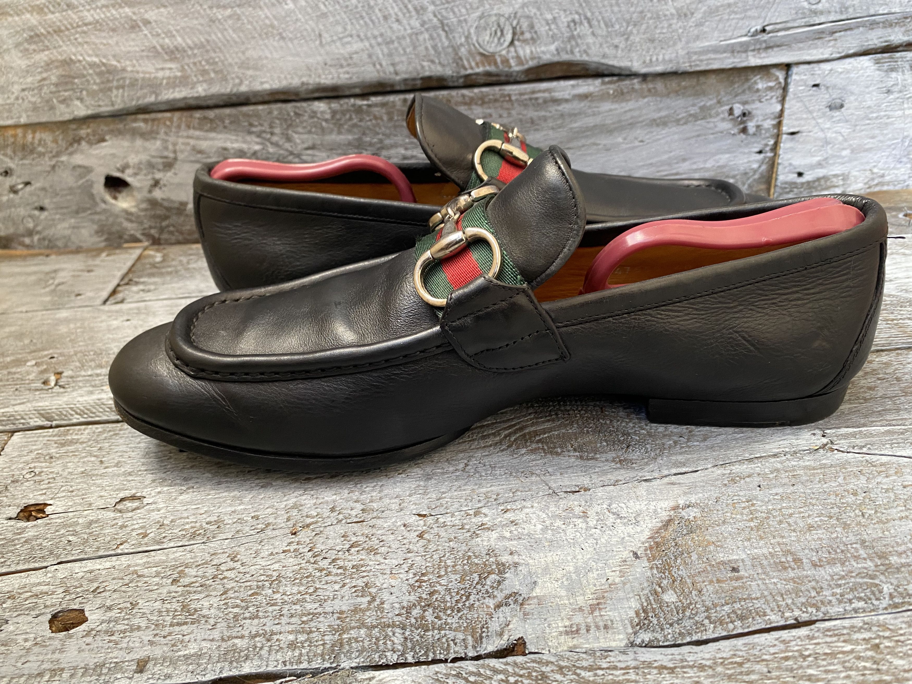 Designer × Gucci Gucci horsebit playboy three stripe jordan loafers sz 40E Size US 7 / EU 40 - 18 Thumbnail