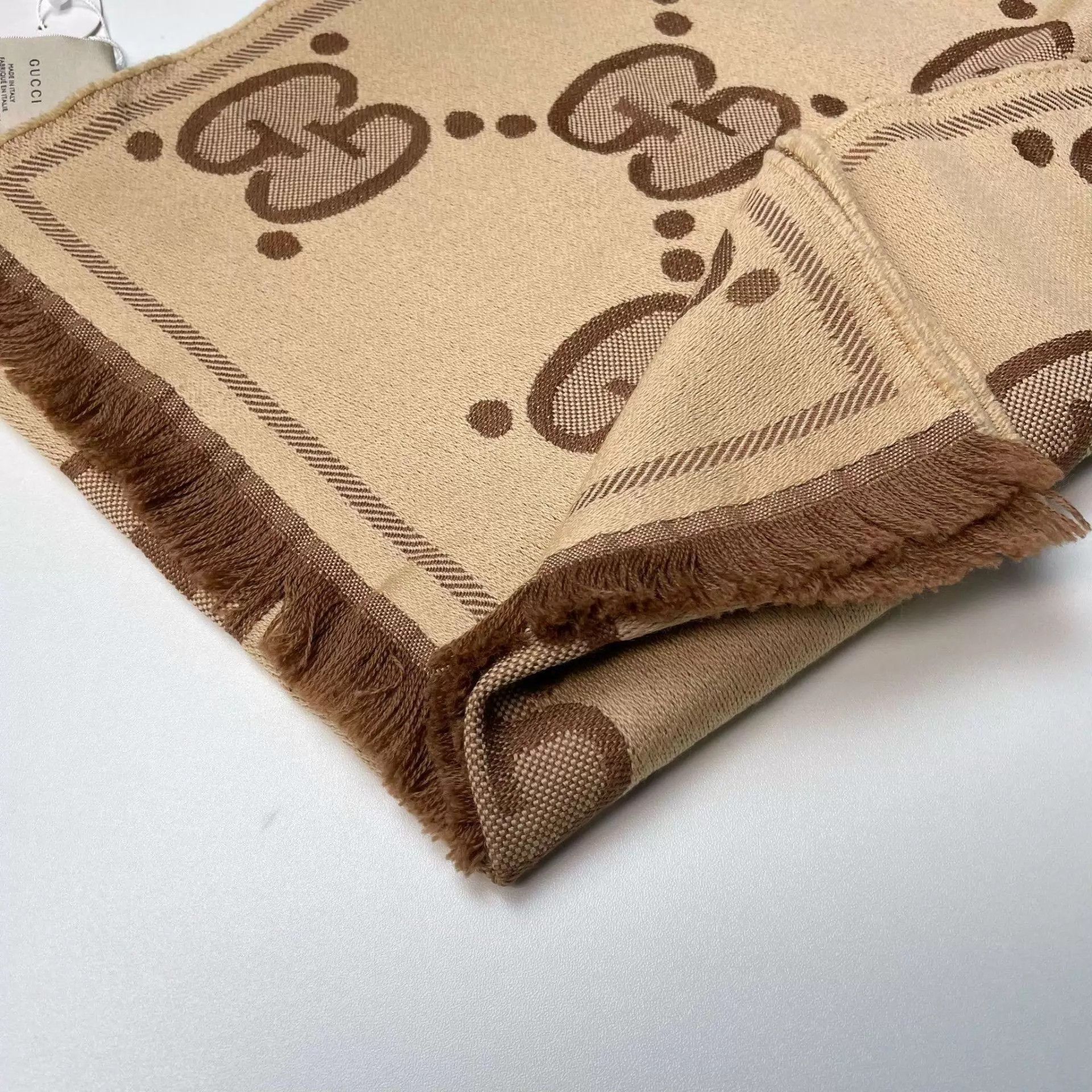 Gucci Gucci double-faced wool GG monogram scarf brown new w/tag Size ONE SIZE - 8 Thumbnail