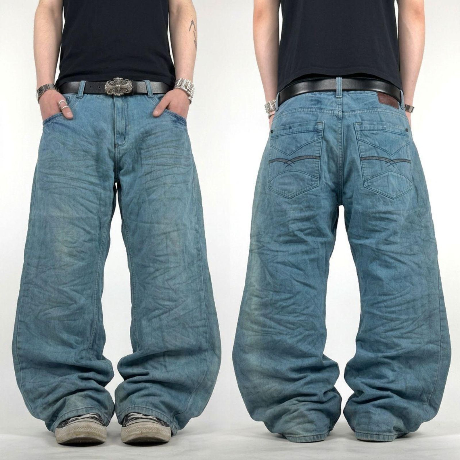 Japanese Brand × Le Grande Bleu (L.G.B.) × Vintage Vintage y2k grunge archive faded baggy wide leg cyber jeans Size US 40 / EU 56 - 1 Thumbnail