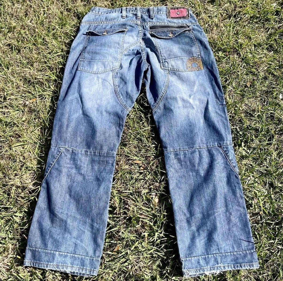 Akademiks Vintage Akademiks Baggy Faded Pattern Denim Jeans Mens 38 Size US 38 / EU 54 - 2 Thumbnail