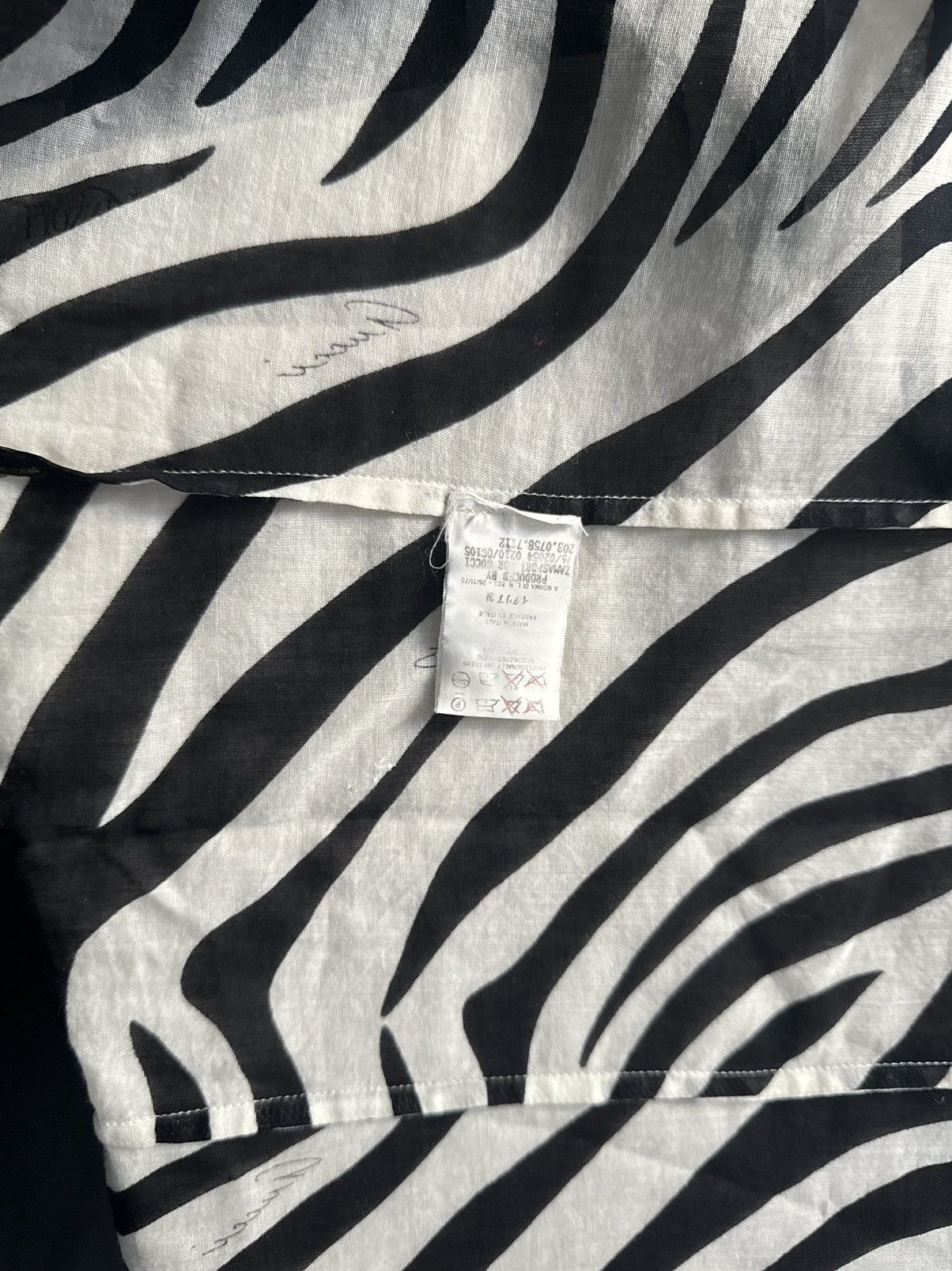 Gucci by Tom Ford S/S 1996 Zebra Print Sheer Blouse