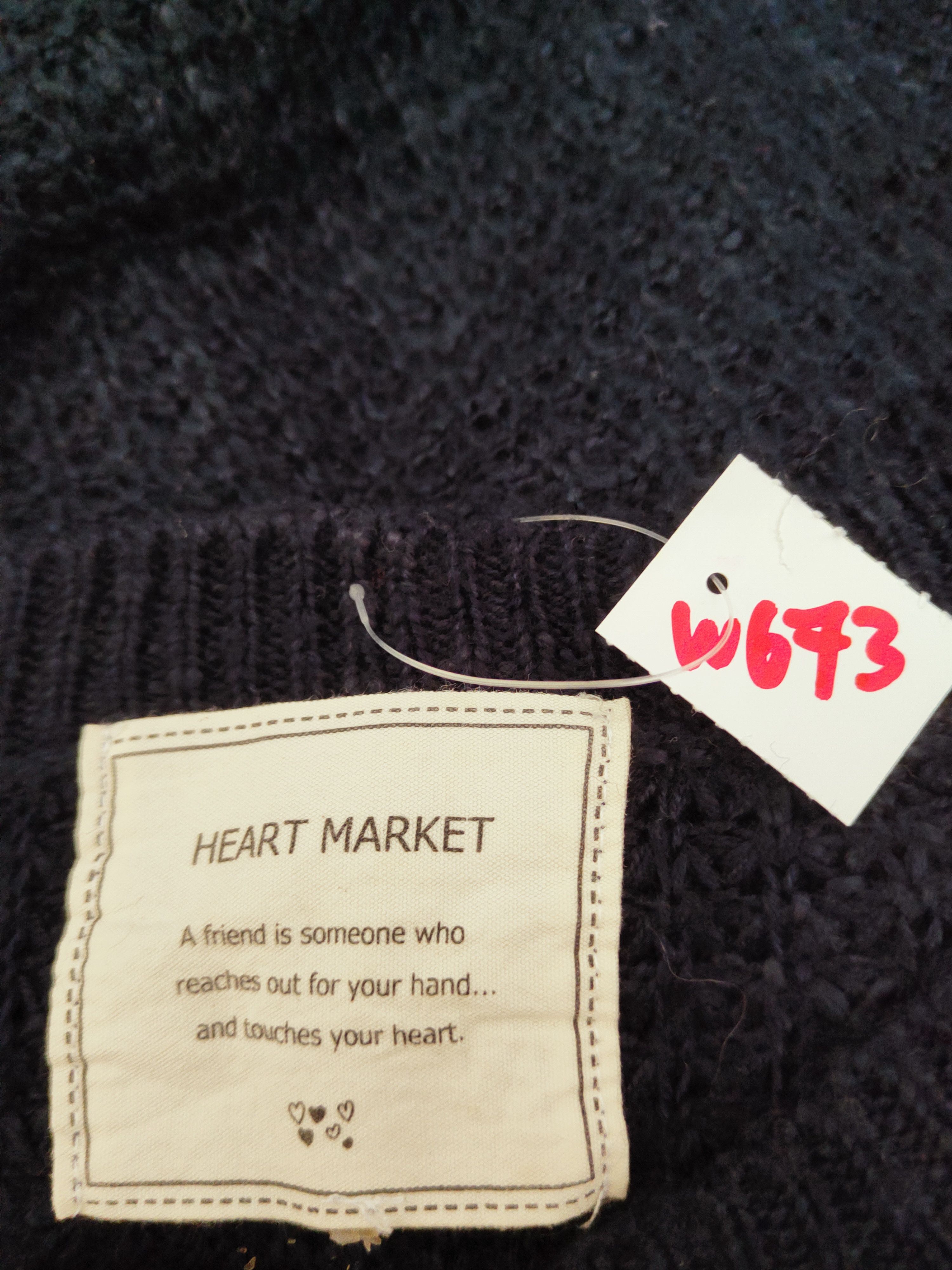 Japanese Brand × Vintage Heart Market Navy Knitwear Sweatshirts #W673 Size L / US 10 / IT 46 - 12 Thumbnail