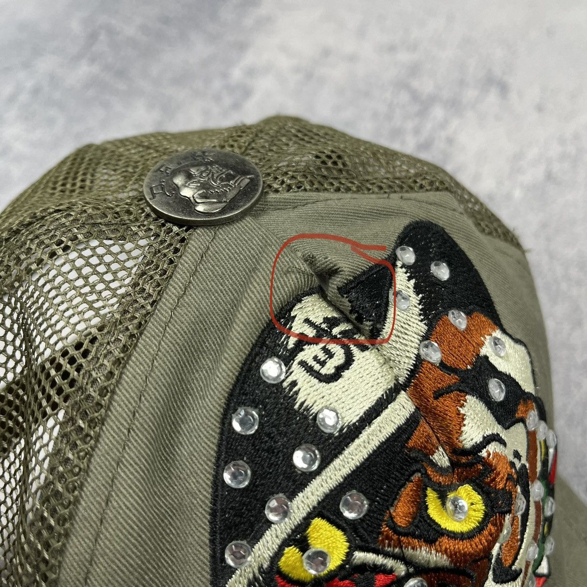 Ed Hardy Vintage Ed hardy bulldog big logo y2k trucker cap 90’s Size ONE SIZE - 14 Thumbnail