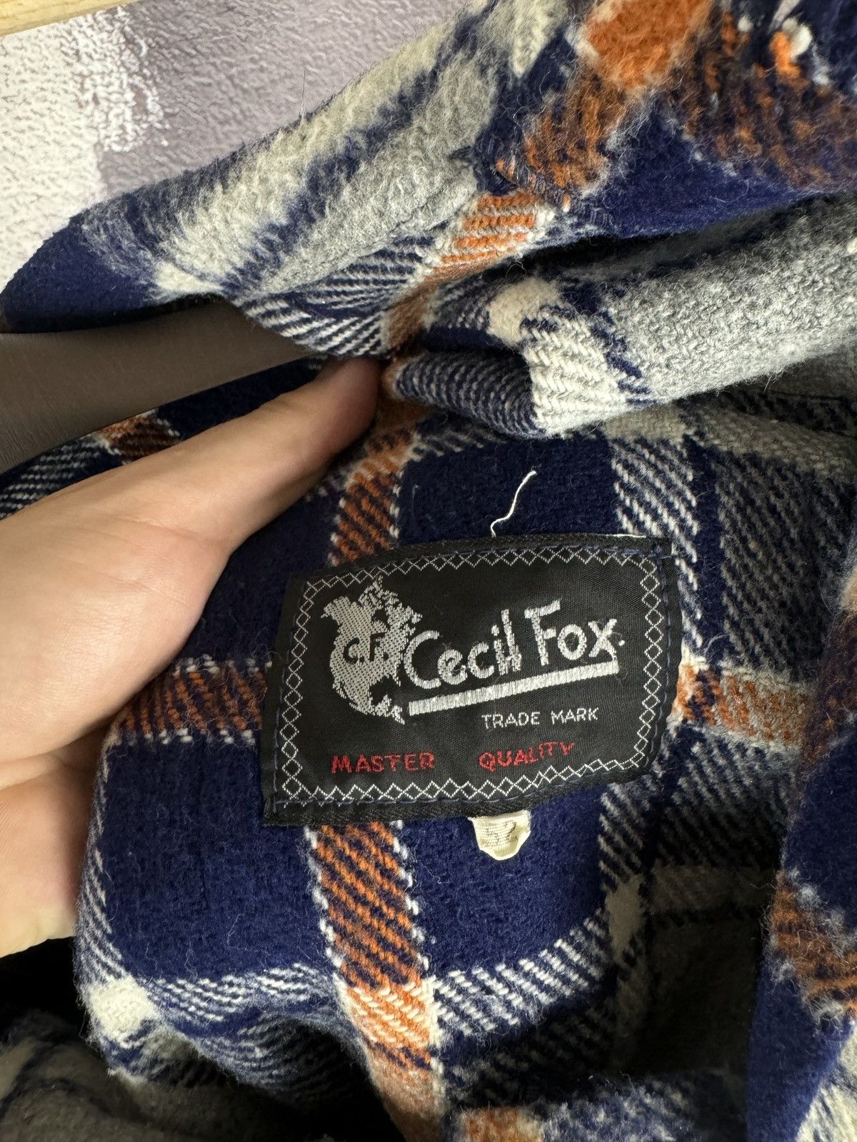 Flannel × Fox Brothers × Vintage Cecil Fox vintage 90s heavy flannel checkered shirt Size US L / EU 52-54 / 3 - 7 Thumbnail