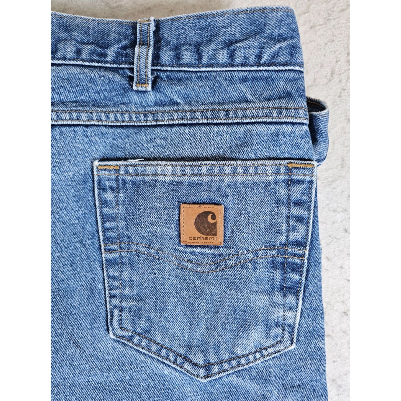 Carhartt VINTAGE Carhartt Jeans Blue Denim B17 DST Relaxed Fit Tapered Leg Workwear Mens Sz 50x30 Size US 34 / EU 50 - 2 Thumbnail