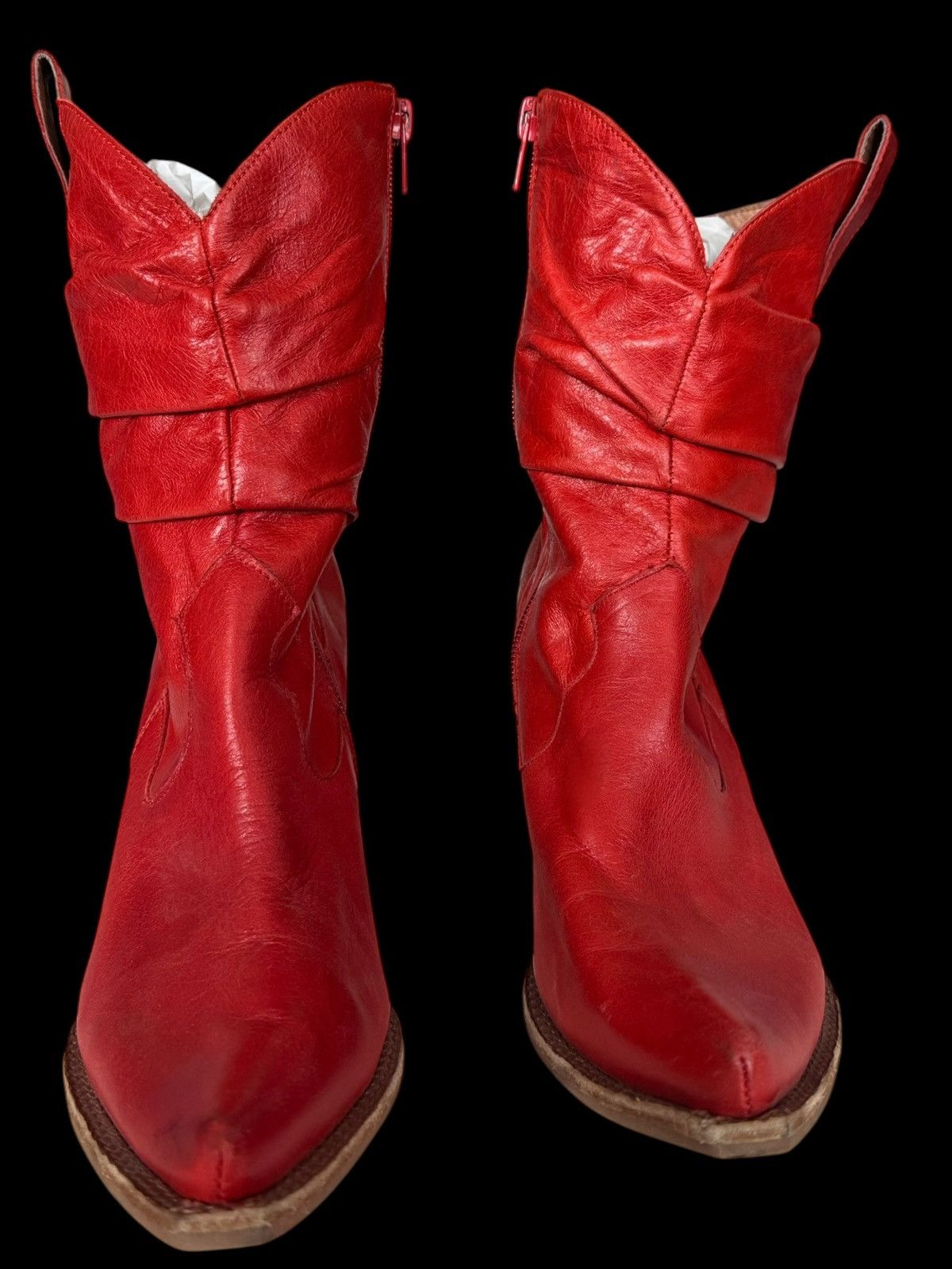 Jeffrey Campbell Jeffrey Campbell Ankle Boots Cowboy Red Leather Size US 7 / IT 37 - 2 Thumbnail