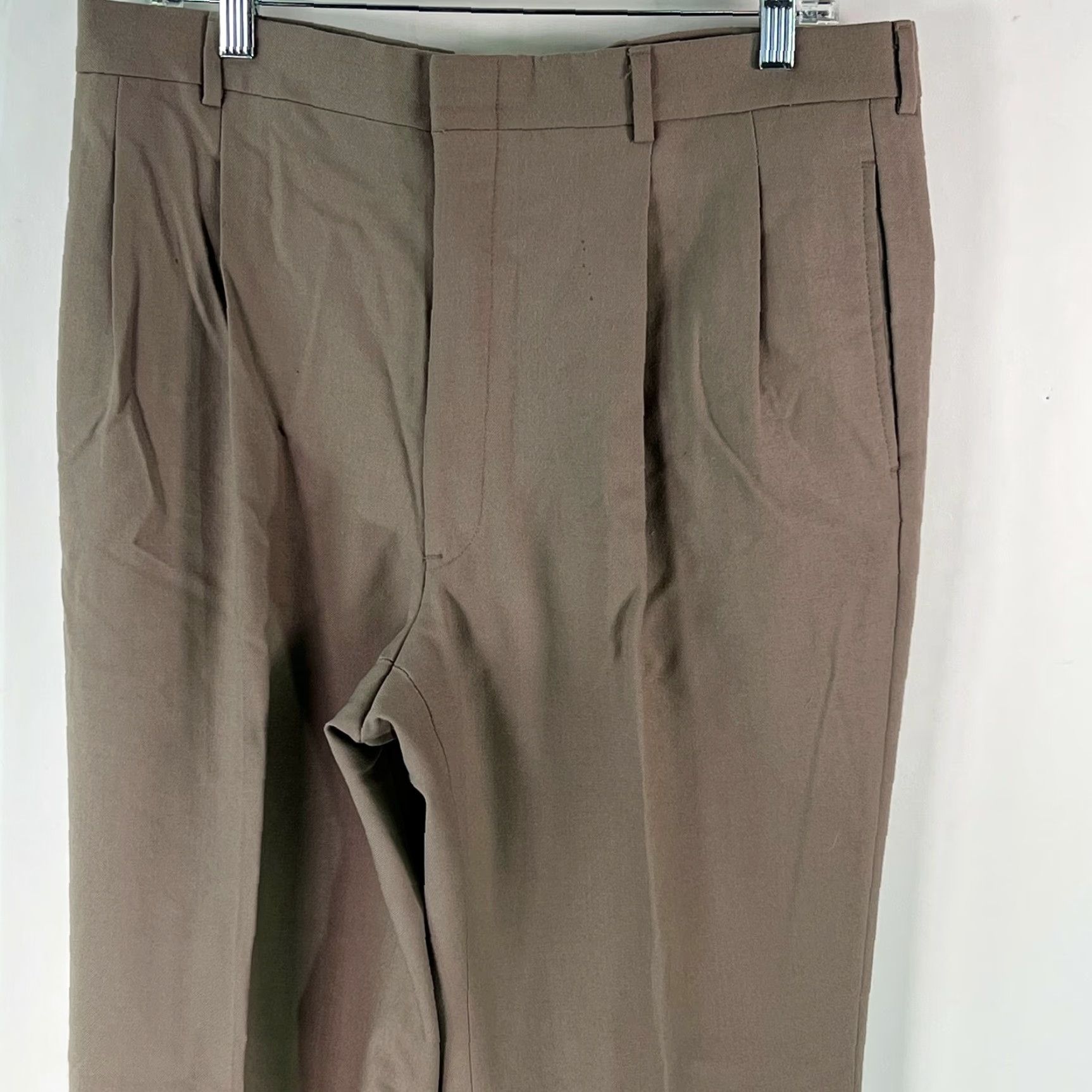 Stanley Blacker Stanley Blacker Mens Dress Pant Pant Casual Tan 36X32 Regular Straight Flat Front Belt Loops to Inseam 32in - Vintage No, 100% Genuine US Seller Size US 36 / EU 52 - 3 Thumbnail