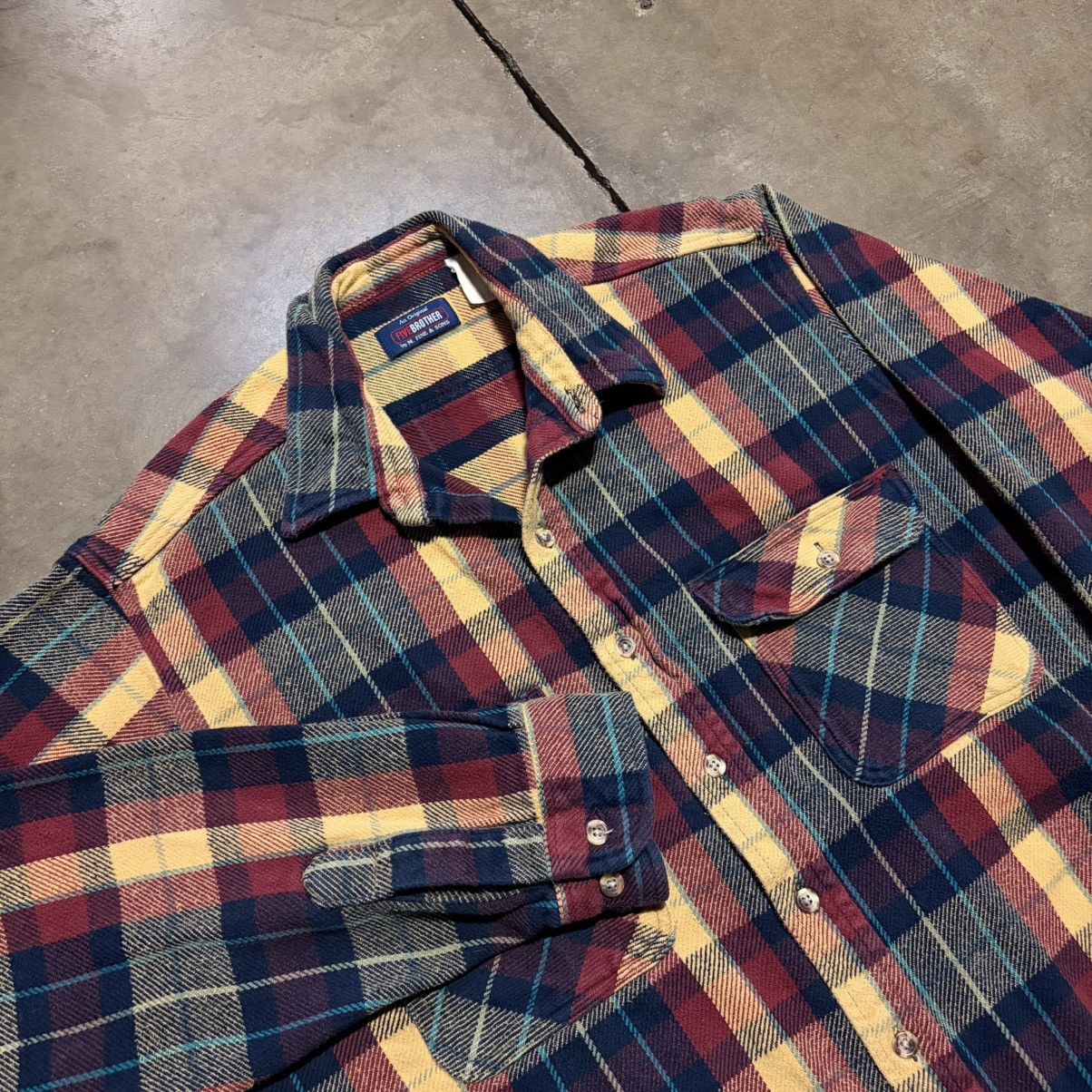 FiveBrother Vintage Five Brother Plaid Flannel Shirt Button Up Workwear Size US XL / EU 56 / 4 - 4 Thumbnail