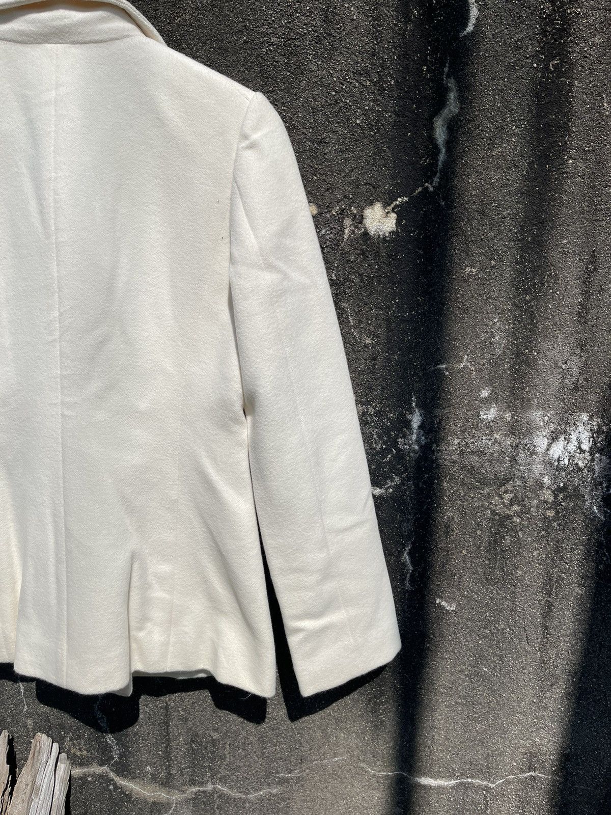 Designer Michel Klein Paris WKMK White Wool Blend Jacket Size S / US 4 / IT 40 - 16 Thumbnail