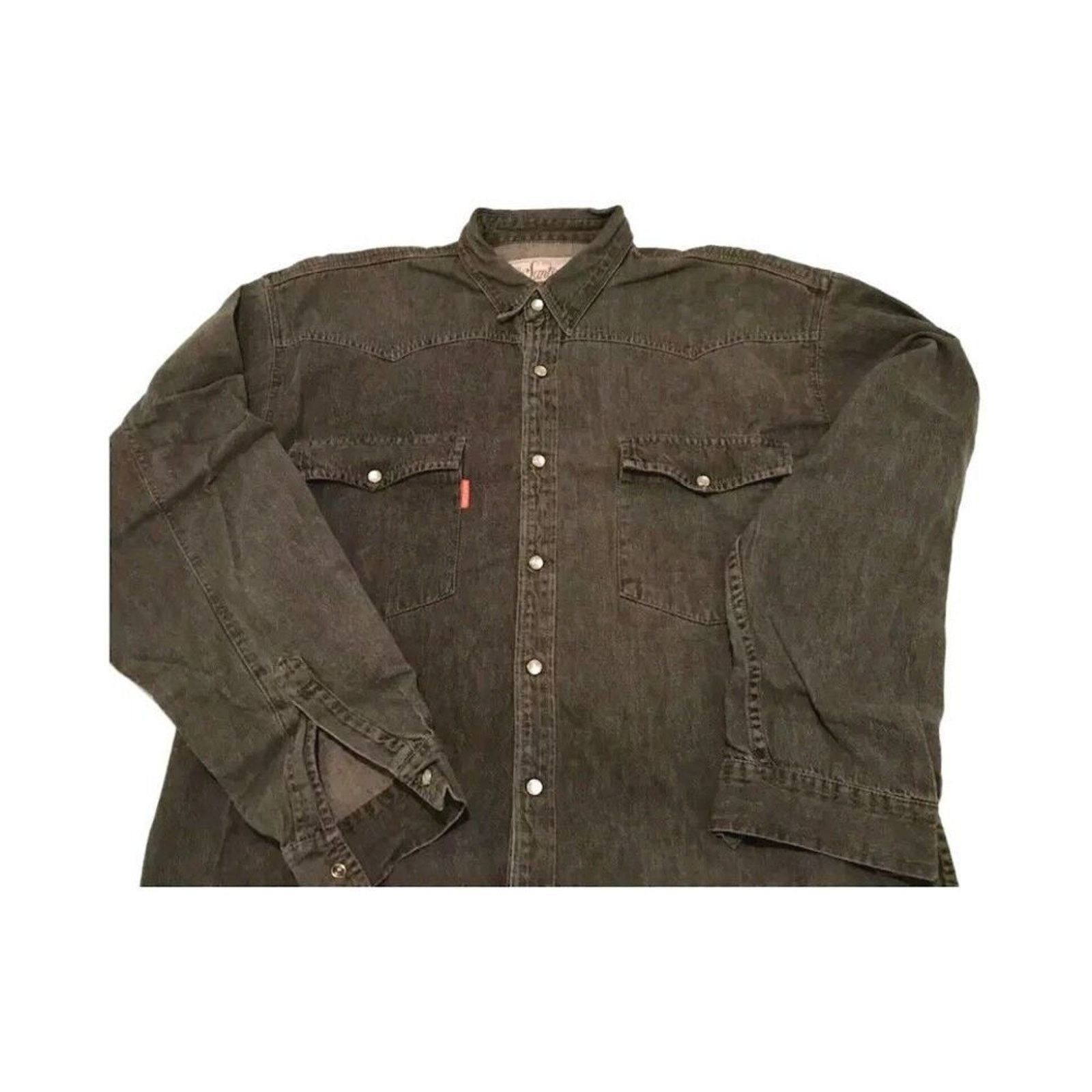 The Unbranded Brand Santini Men's Denim Shirt Black Cotton Long Sleeve L Size US L / EU 52-54 / 3 - 1 Thumbnail