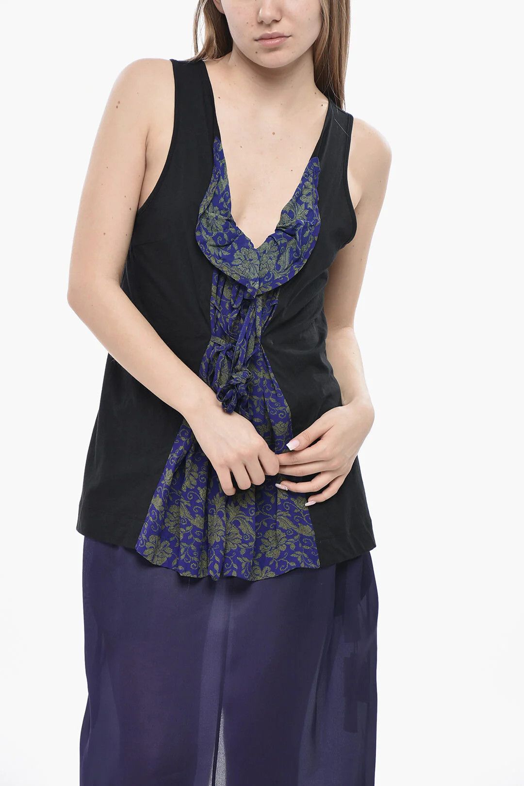 Dries Van Noten og1mm0426 Cotton Tank Top in Black Size M / US 6-8 / IT 42-44 - 4 Thumbnail