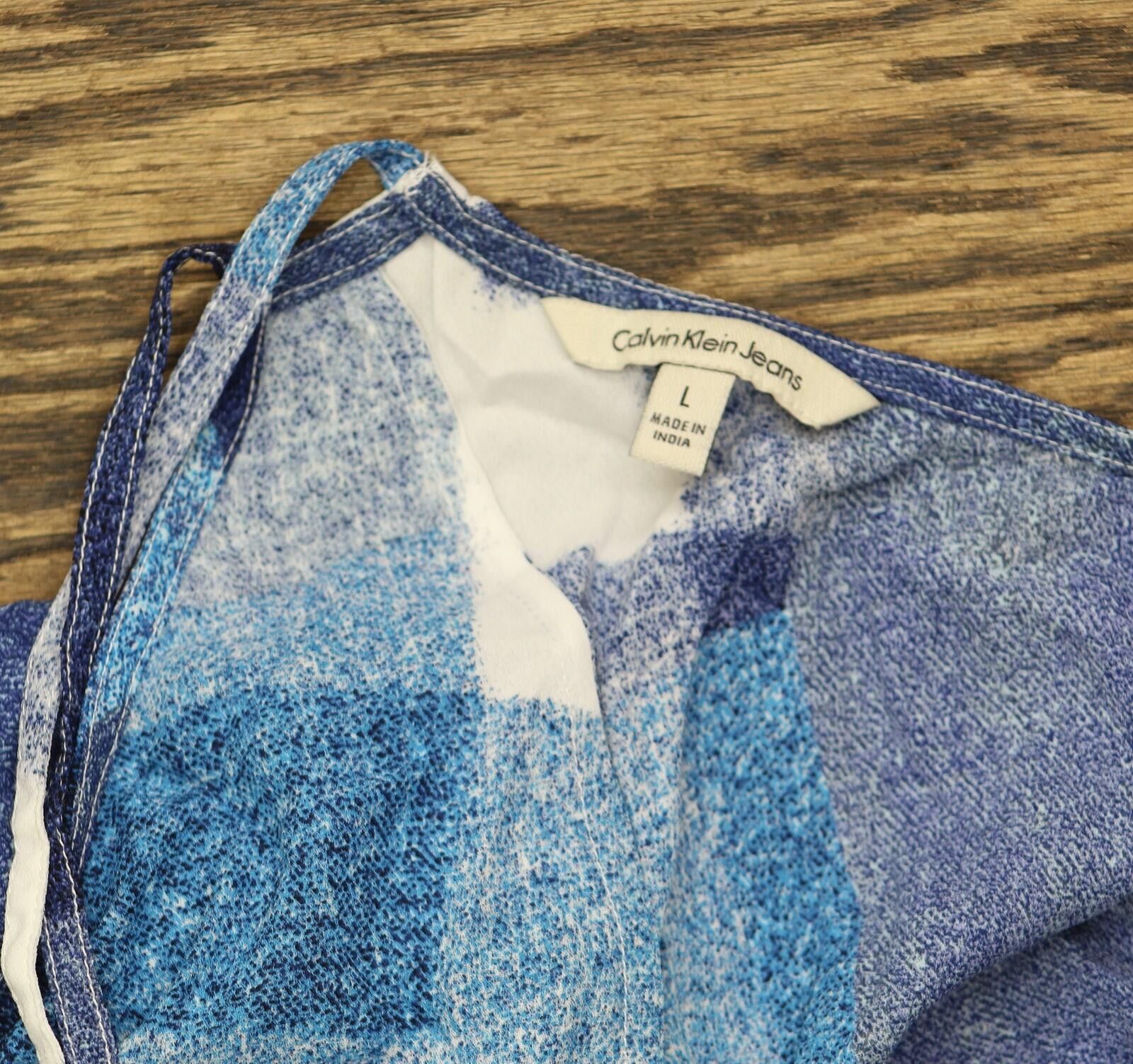 Other Nwt Calvin Klein Jeans Printed Halter Top Blue Multi L Size L / US 10 / IT 46 - 4 Thumbnail