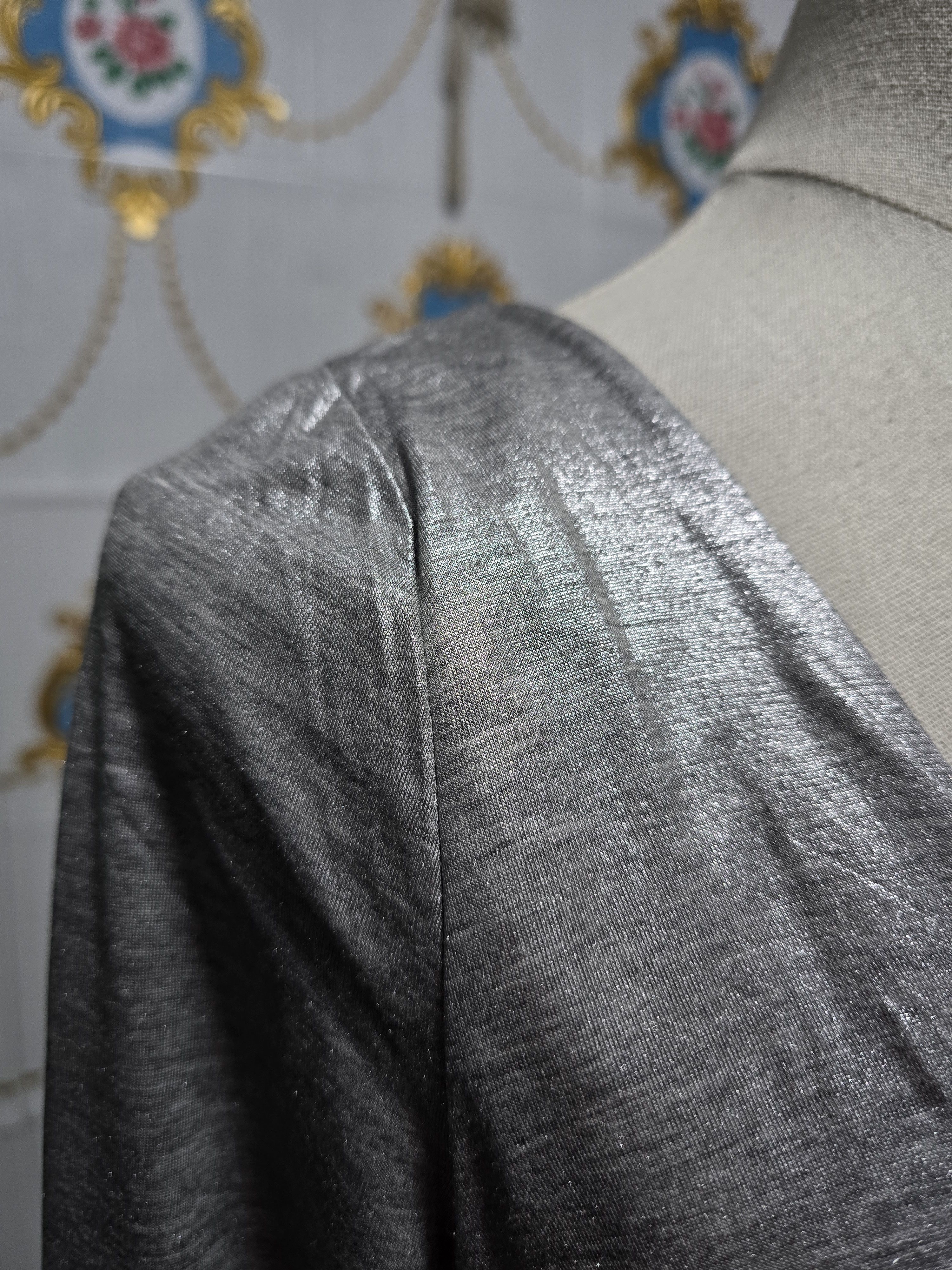 Max Mara IBLUES by MaxMara silver metallic dress Size XL / US 12-14 / IT 48-50 - 3 Thumbnail