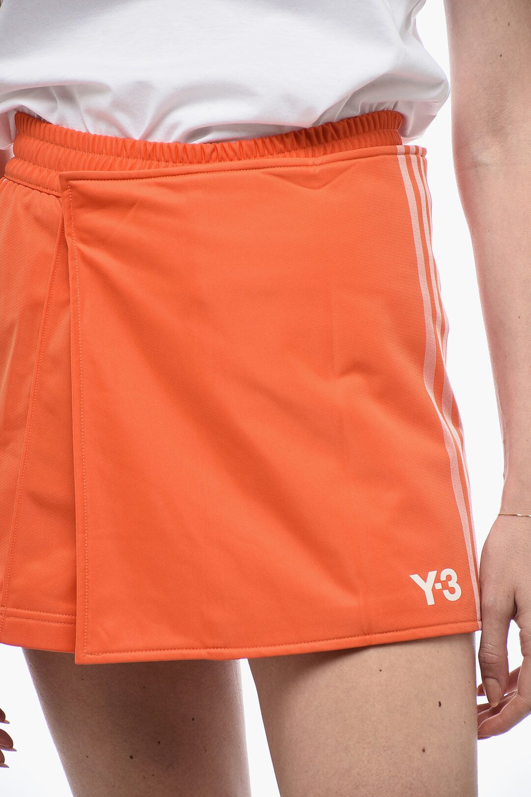 Y-3 × Yohji Yamamoto og1mm0824 Double-layered Pant Miniskirt in Orange Size 27" / US 4 / IT 40 - 3 Thumbnail