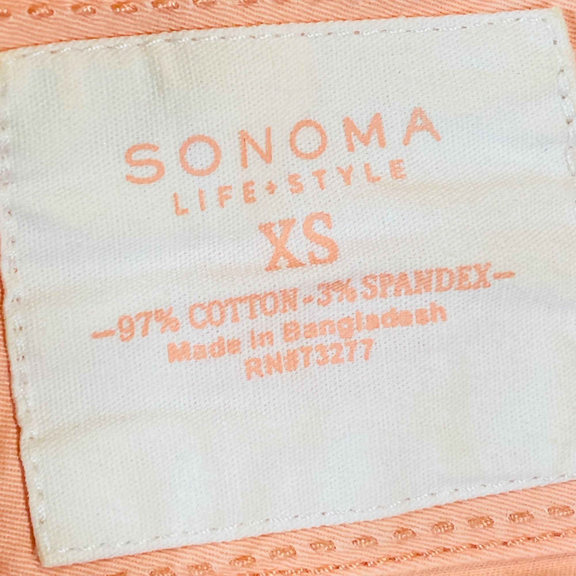Sonoma Sonoma Peach Denim Jacket XS Women's Button-Up with Stretch Size XS / US 0-2 / IT 36-38 - 2 Thumbnail