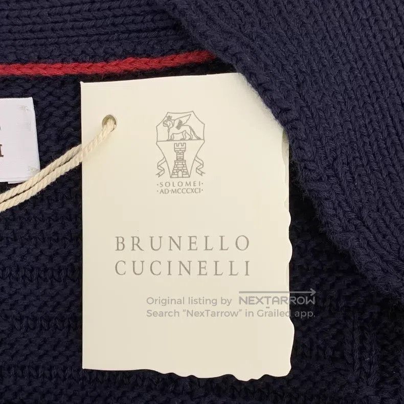 Brunello Cucinelli Brunello Cucinelli Dark blue jacquard cotton collar single Size US L / EU 52-54 / 3 - 9 Thumbnail