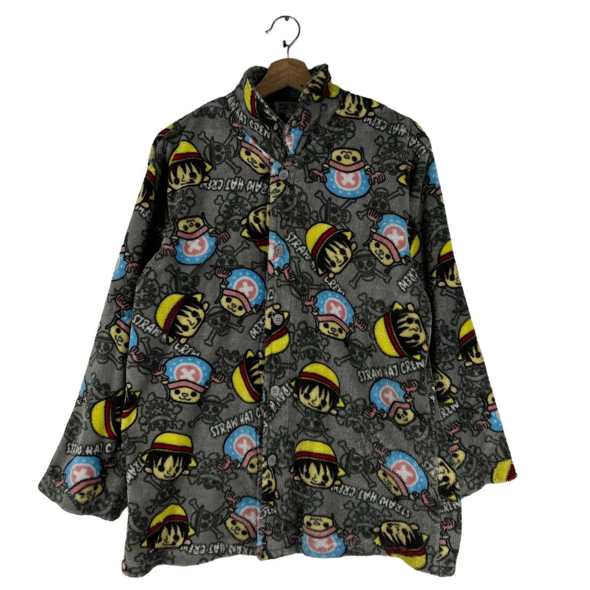 Cartoon Network × Japanese Brand × One Piece 🔥VINTAGE ONE PIECE FLEECE BUTTON JACKET SLEEP Size US L / EU 52-54 / 3 - 1 Thumbnail