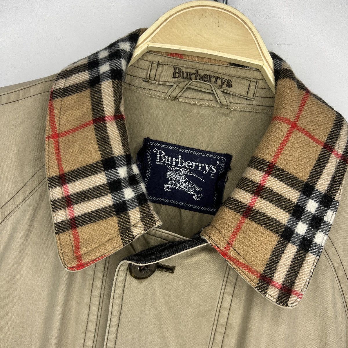 Burberry × Designer × Vintage Burberry Nova Check Vintage Coat Jacket Parka Beige 90s Size US M / EU 48-50 / 2 - 6 Thumbnail