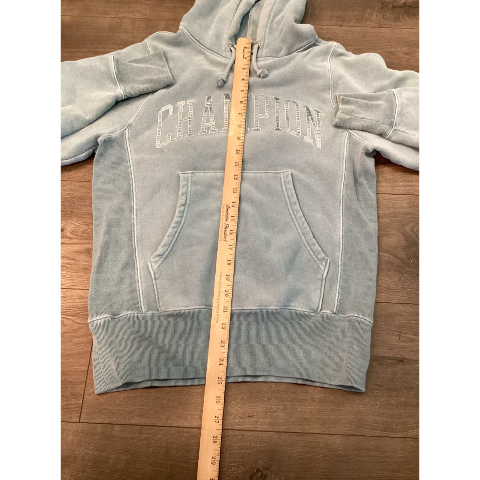 Champion VINTAGE Champion Hoodie Women XS Blue Reverse Weave Pullover Sweatshirt 90s Embroidered Logo Hooded Pockets Casual Activewear Womens Size XS / US 0-2 / IT 36-38 - 6 Thumbnail