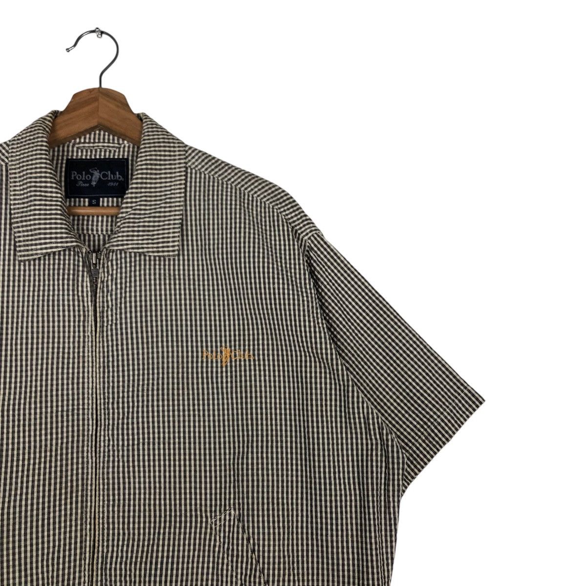 Japanese Brand 🔥Vintage Short Sleeve Bomber Jacket Polo Club Tartan Design Size US S / EU 44-46 / 1 - 6 Thumbnail