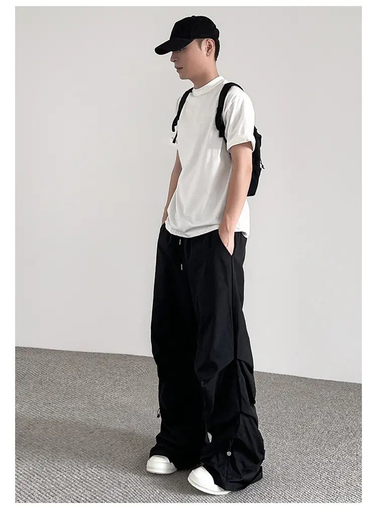 Japanese Brand × Jean Black Baggy Stacked Pants, Pleated Chunky Pants Size US 32 / EU 48 - 2 Thumbnail