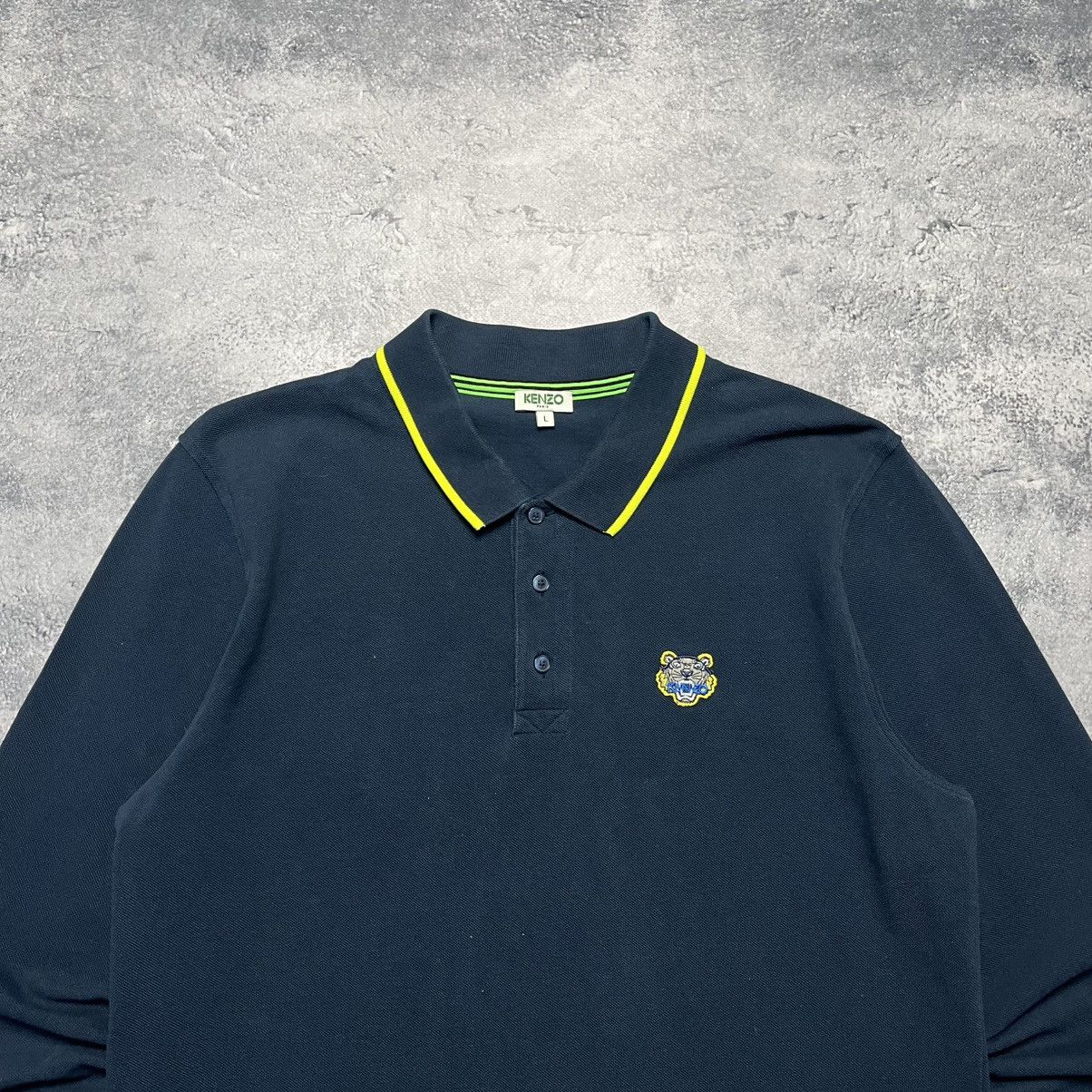 Kenzo Kenzo Paris Tiger Logo Polo Longsleeve Rugby Luxury Designer Size US L / EU 52-54 / 3 - 2 Thumbnail