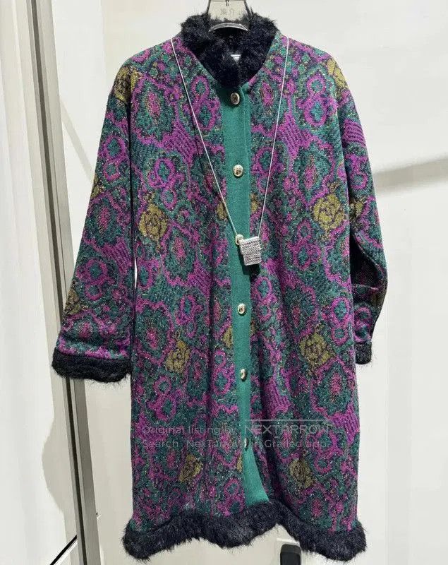 Yves Saint Laurent YSL Colorblock Wool Blend Women's Cardigan . Size XXS / US 00 / IT 34 - 2 Thumbnail
