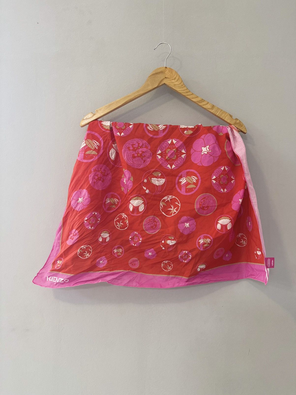 Kenzo Kenzo Pink Print Cotton Scarf Size ONE SIZE - 2 Thumbnail
