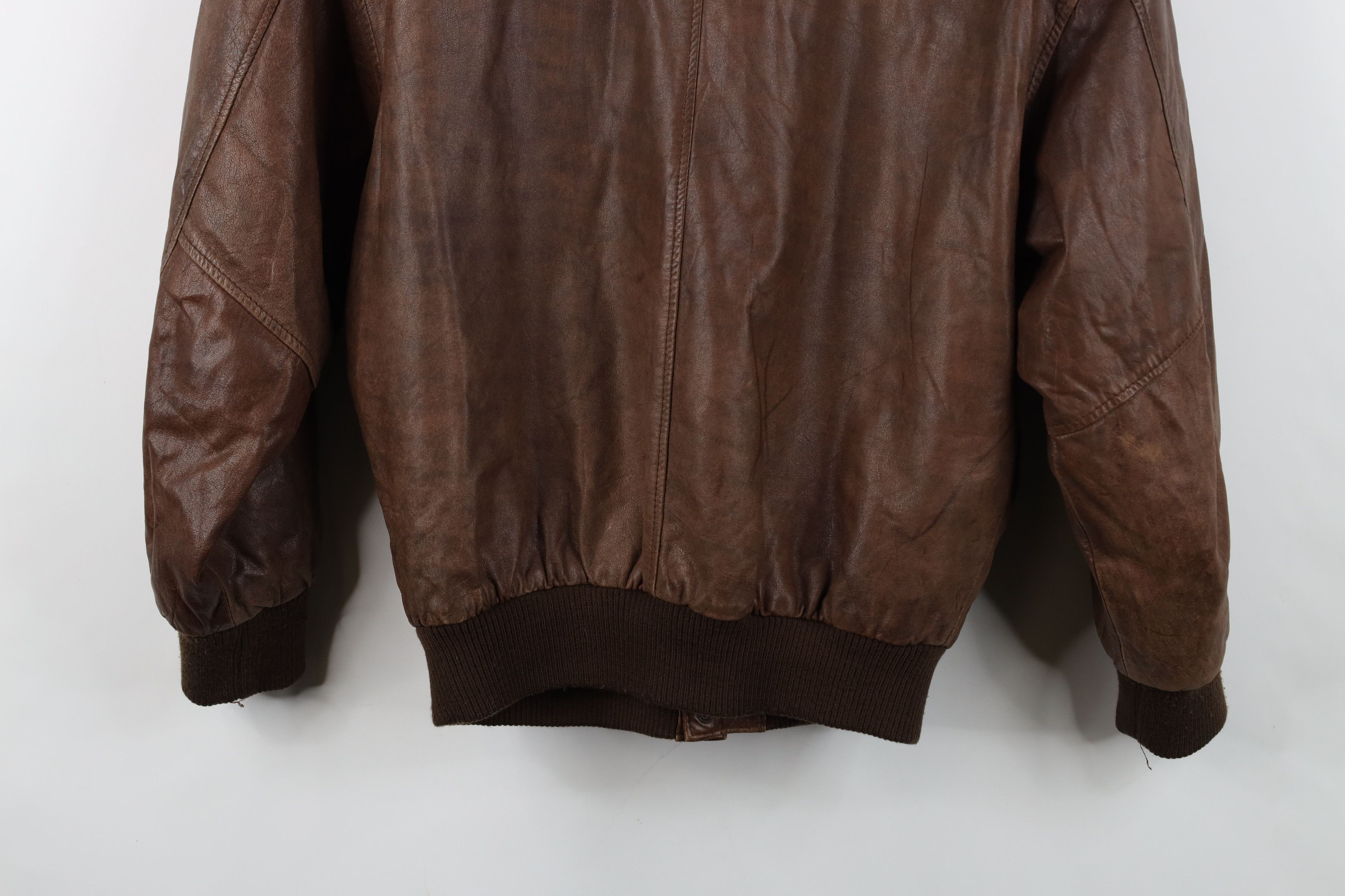 Vintage Vintage 90s Streetwear Leather Flight Bomber Jacket Size US M / EU 48-50 / 2 - 16 Thumbnail