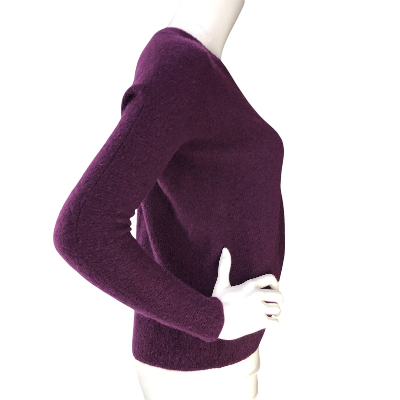 Vince Vince Sz S Sweater Double V Neck Wool Cashmere Blend Purple Size S / US 4 / IT 40 - 9 Thumbnail