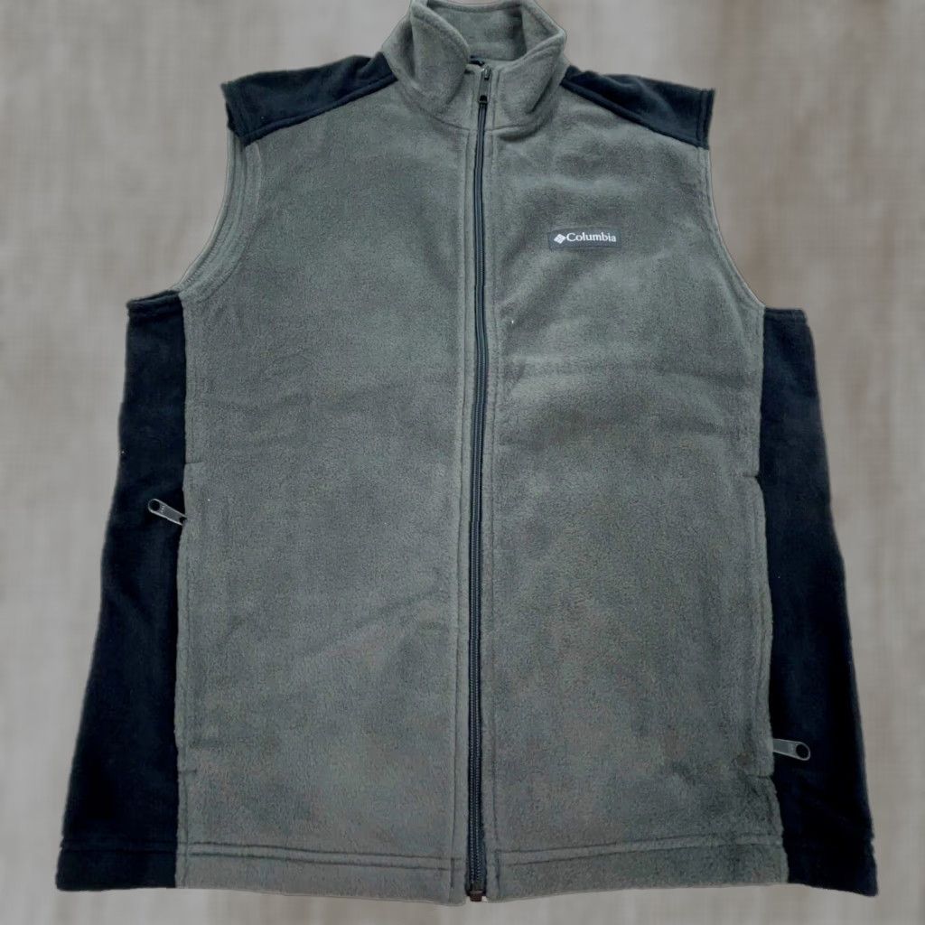 Layer 8 Columbia Vest Men M Gray Black Fleece Full Zip Outdoor Hiking Size US M / EU 48-50 / 2 - 1 Thumbnail