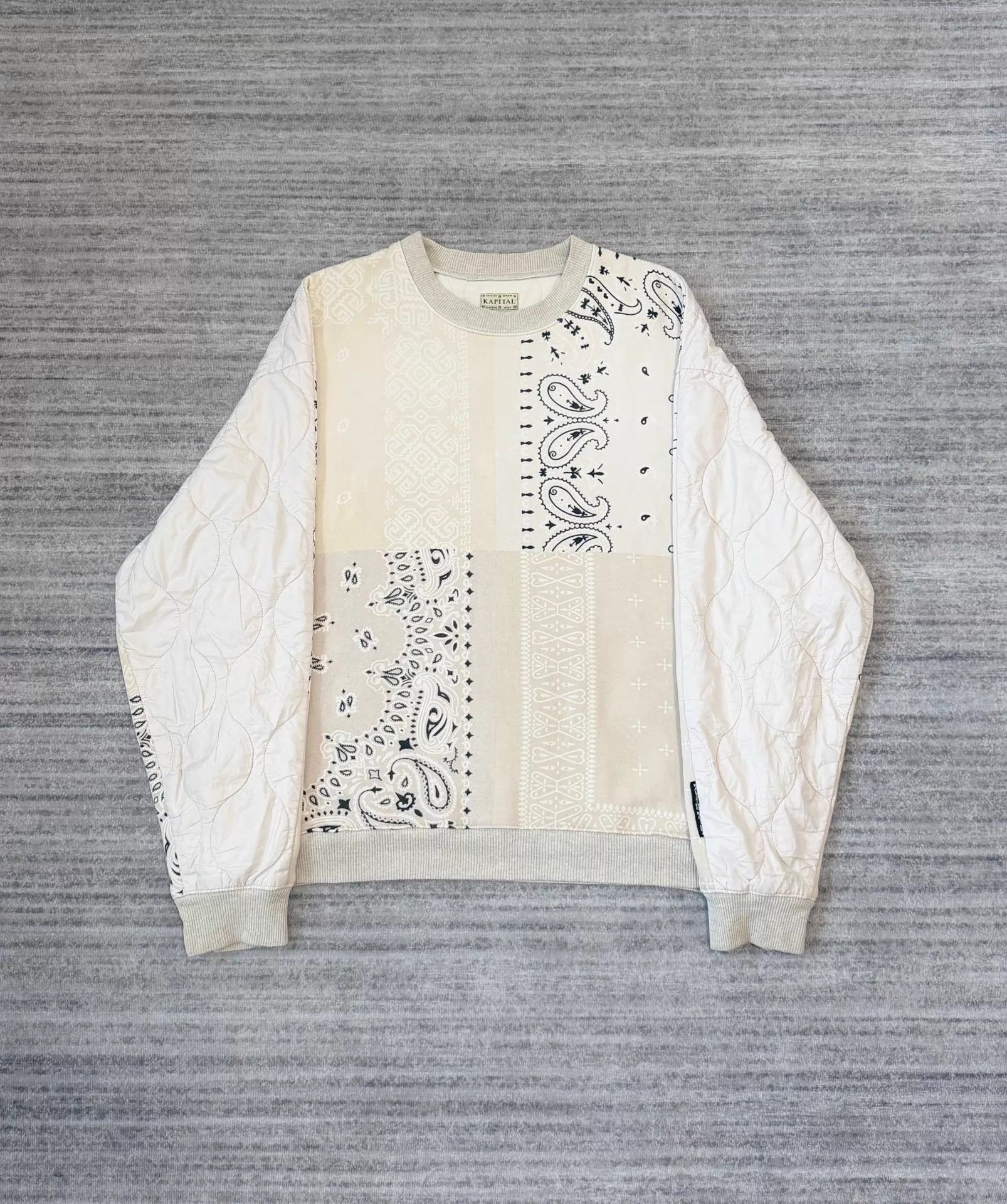 Kapital KAPITAL Ivory Paisley Color-Blocked BIG Sweatshirt Size US S / EU 44-46 / 1 - 1 Thumbnail
