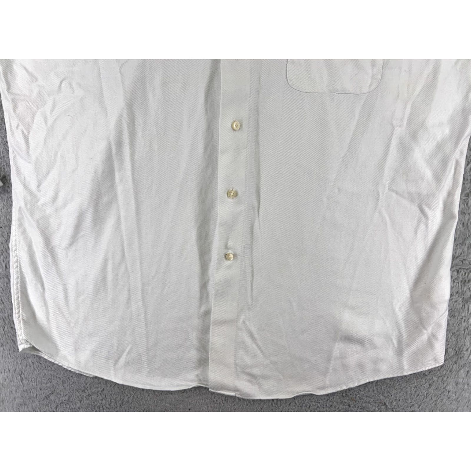 Tommy Bahama VINTAGE Tommy Bahama Shirt Men White Long Sleeve Button-Up Herringbone 16.5 Casual, Resort, Aloha, Hawaiian, Beach Mens Size US XL / EU 56 / 4 - 5 Thumbnail