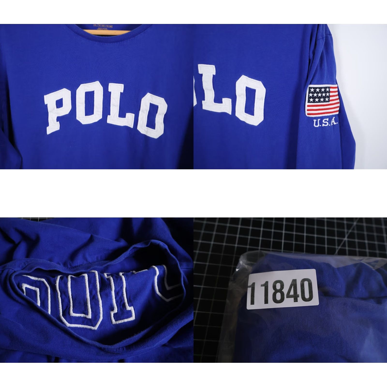 Polo Ralph Lauren Polo Ralph Lauren Long Sleeve T-Shirt Men's 2XL Blue Embroidered Flag Patch Graphic Print Crew Neck Polo RL 90s Patriotic Logo Shirt Regular Mens Size US XXL / EU 58 / 5 - 9 Thumbnail