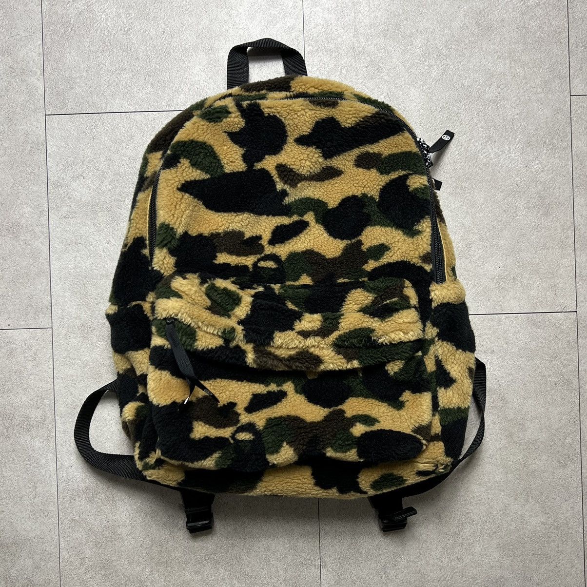 Bape 1st Camo Boa Fuzzy Backpack Size ONE SIZE - 1 Thumbnail