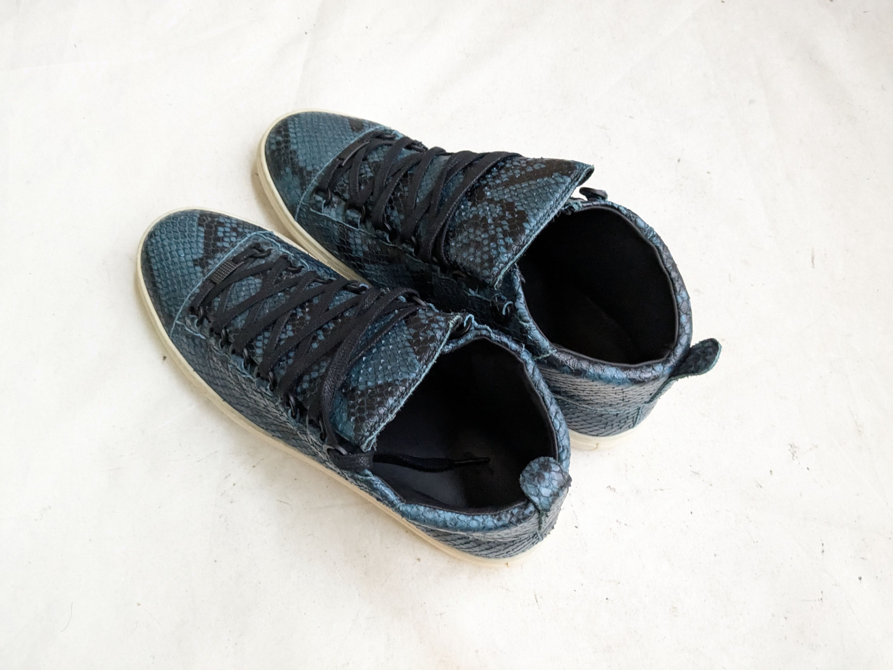 Balenciaga Balenciaga Arena Blue Snakeskin 11 High Tops Leather Size US 11 / EU 44 - 14 Thumbnail