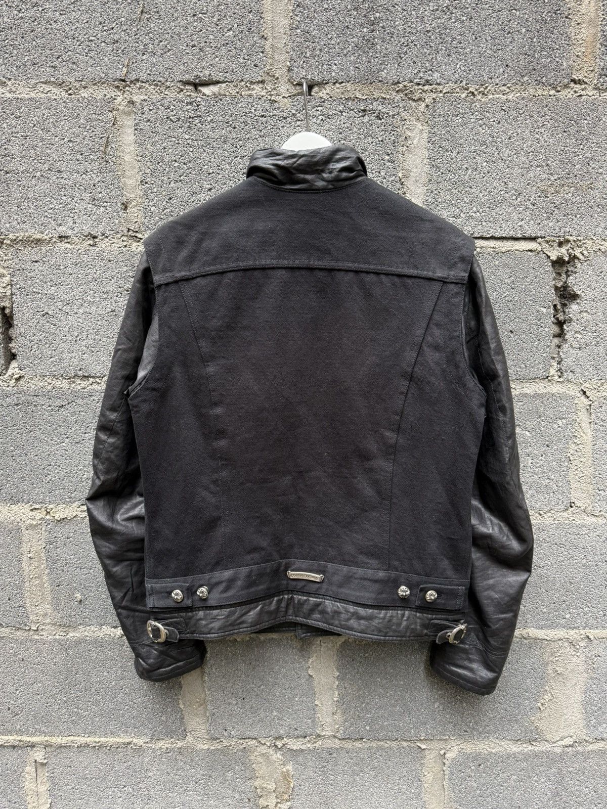 Chrome Hearts Chrome Hearts Denim Jacket Leather Sleeves Size US M / EU 48-50 / 2 - 2 Thumbnail