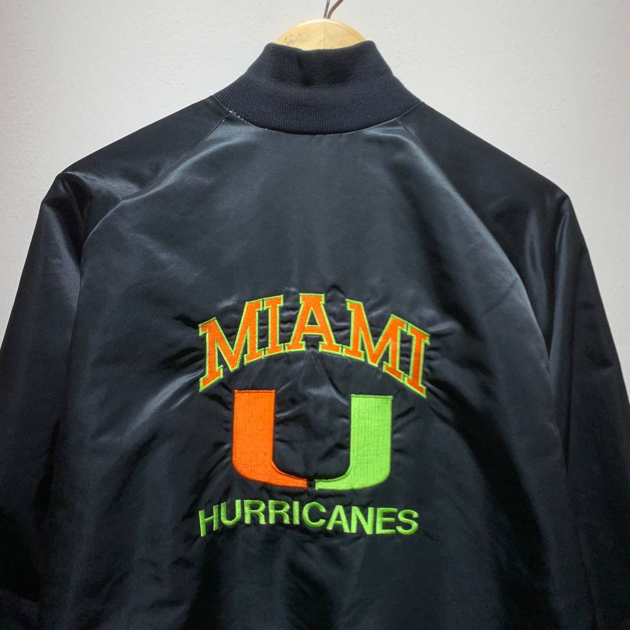 Vintage 🔥 Vintage 90s Miami Hurricanes by Stitch Count Satin Jacket Size US XL / EU 56 / 4 - 4 Thumbnail