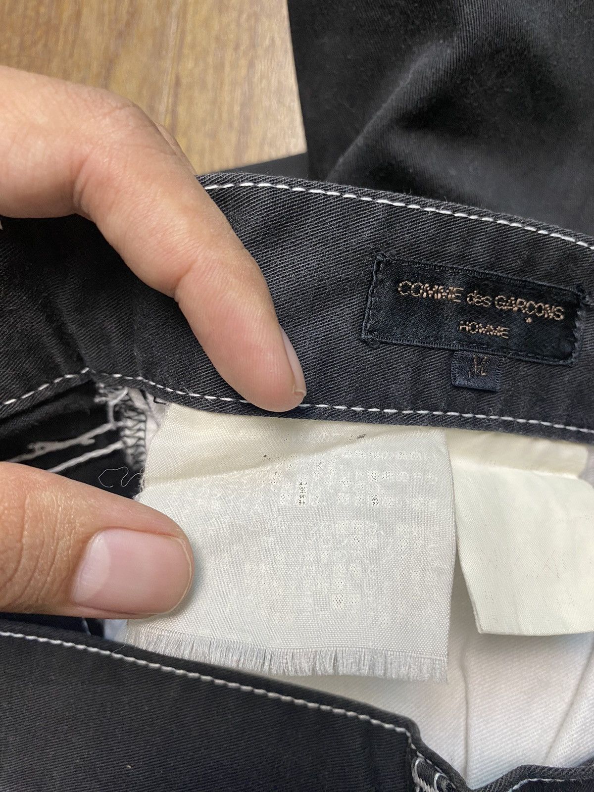 Comme des Garcons Homme 1990s CDG Homme Contrast Stitch Pants Size US 31 - 9 Thumbnail