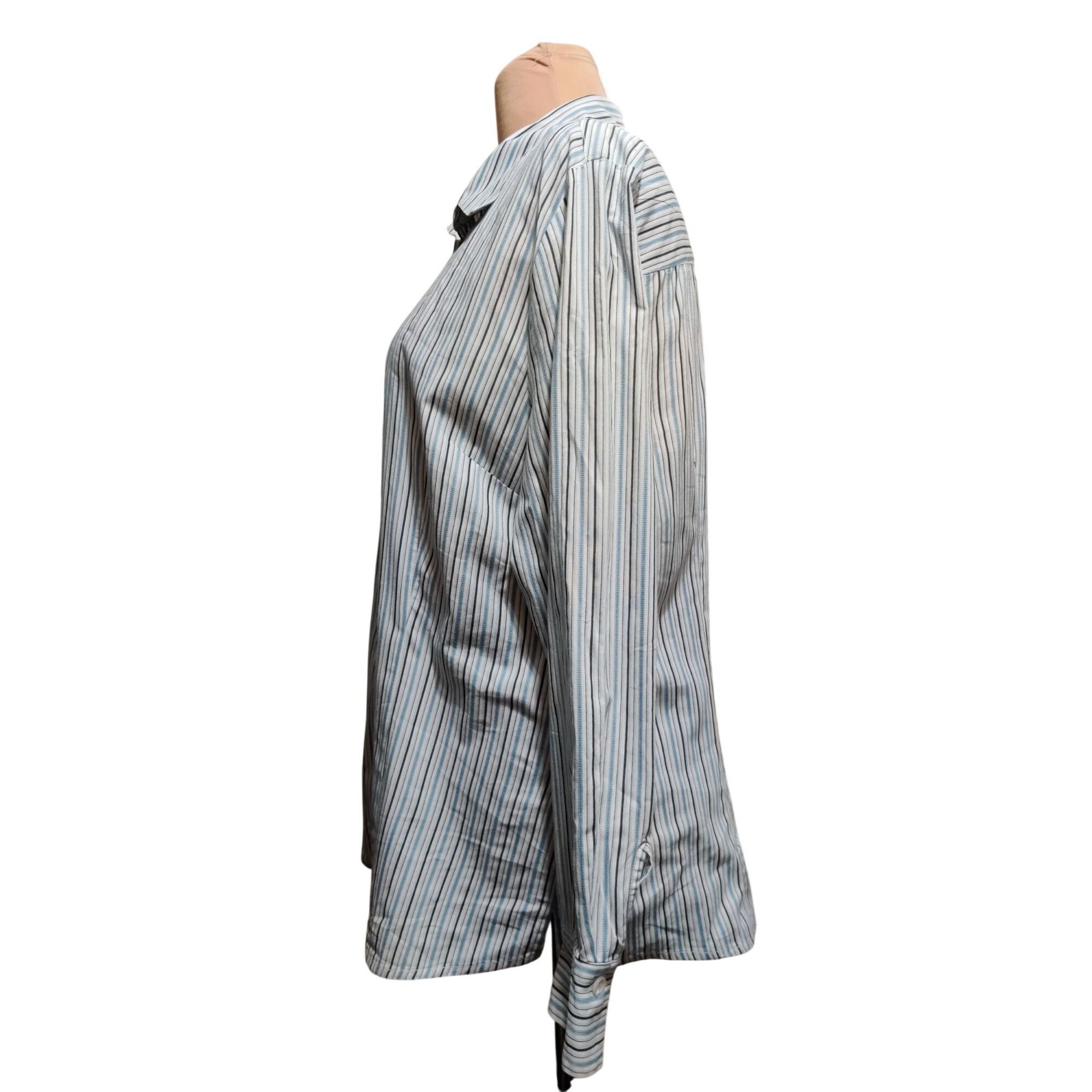 Other East 5th Plus Size 18 Striped Button Up Shirt Blue White Off Size XXL / US 16-18 / IT 52-54 - 5 Thumbnail