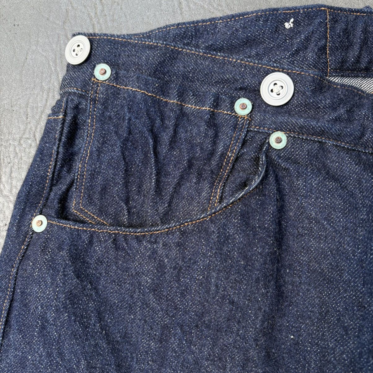 Ooe Yofukuten Ooe Yofukuten No.1124xx Blue Denim Overalls Linen Sewed 31 Size US 31 - 15 Thumbnail