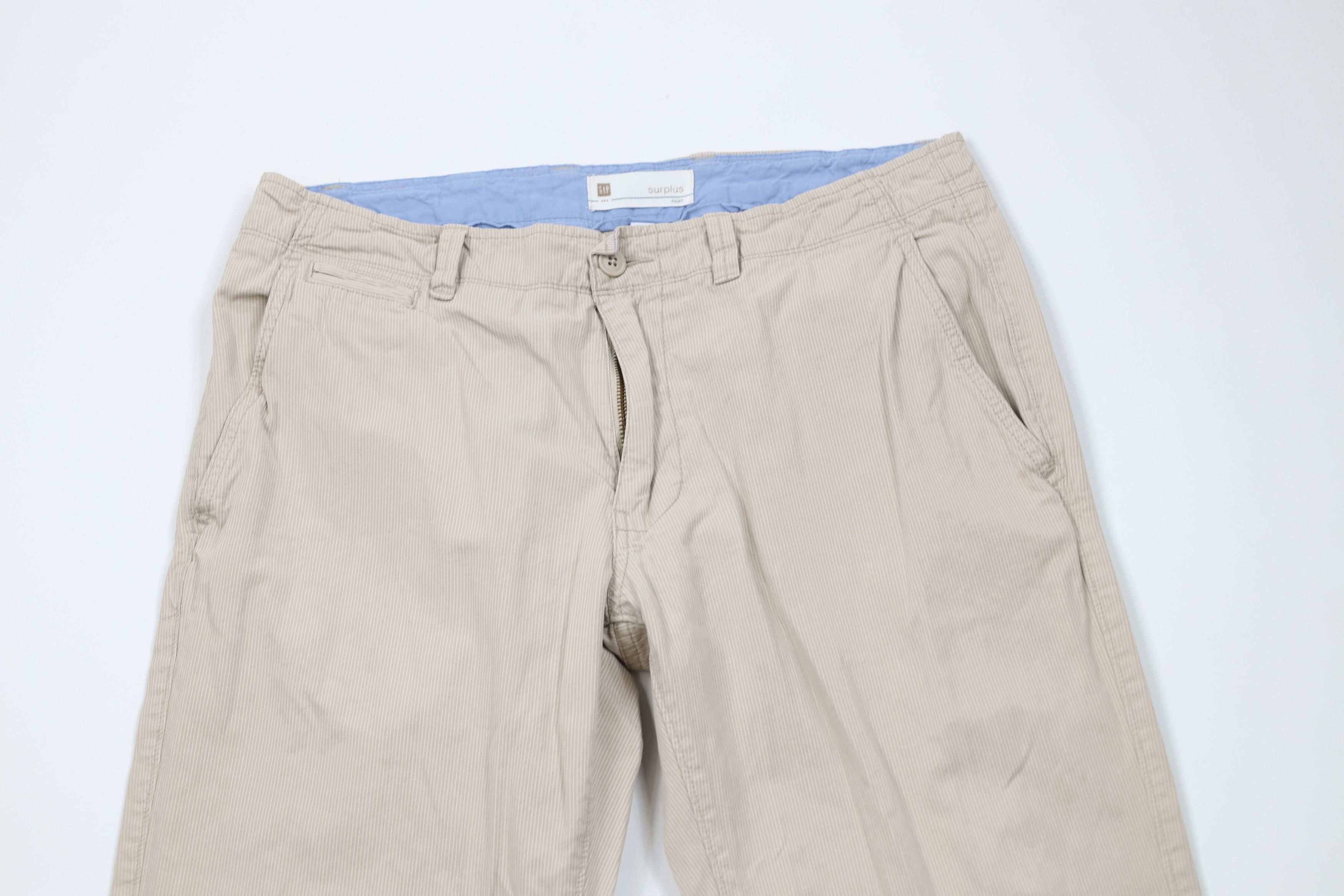 Gap × Vintage Vintage 90s Y2K Gap Surplus Pinstriped Wide Leg Chino Pants Size US 32 / EU 48 - 2 Thumbnail