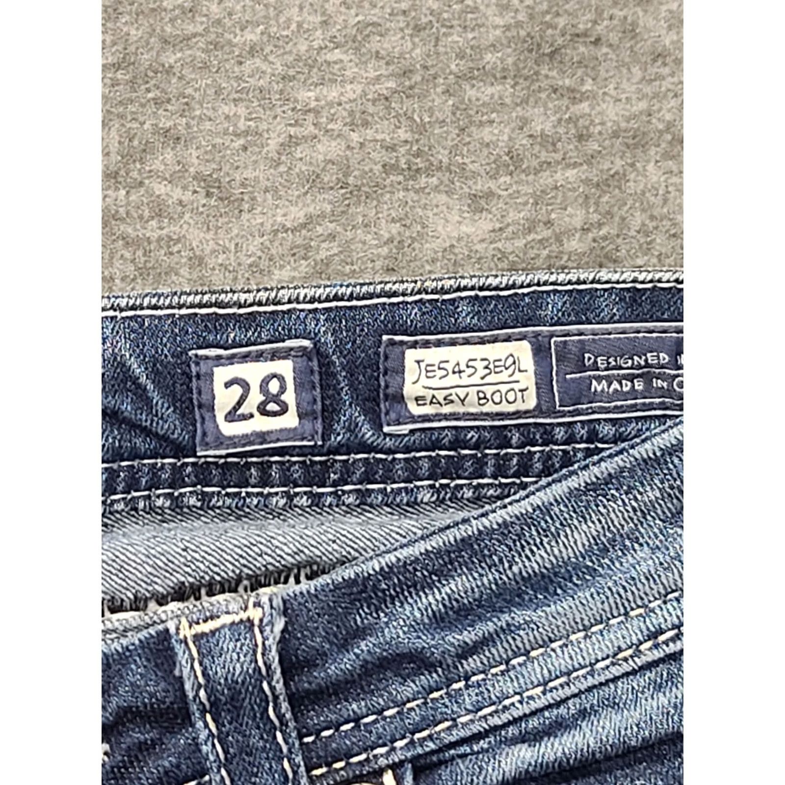 Miss Me Miss Me Jeans Womens 28x28 Regular Bootcut Distressed Mid Rise Denim 5-Pocket Blue Cotton Spandex Adult Womens Jeans Size 28" / US 6 / IT 42 - 3 Thumbnail