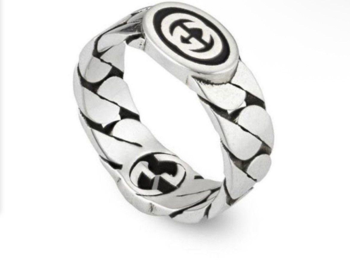 Gucci Gucci Sterling Silver Interlocking Ring Ag 925 678656 Size ONE SIZE - 1 Thumbnail